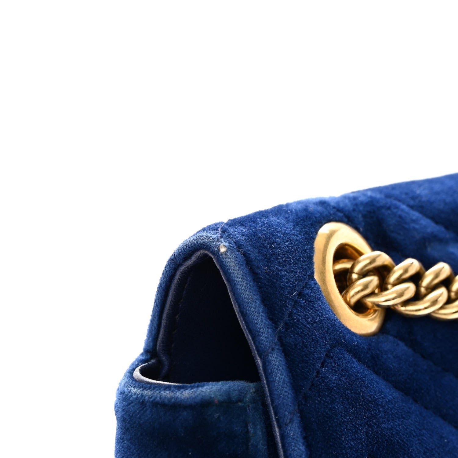 Gucci Velvet Matelasse Medium GG Marmont Shoulder Bag Cobalt Blue 22 of 23