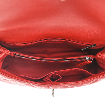 Chanel Caviar Quilted Small Coco Handle Flap Red 5 of 11