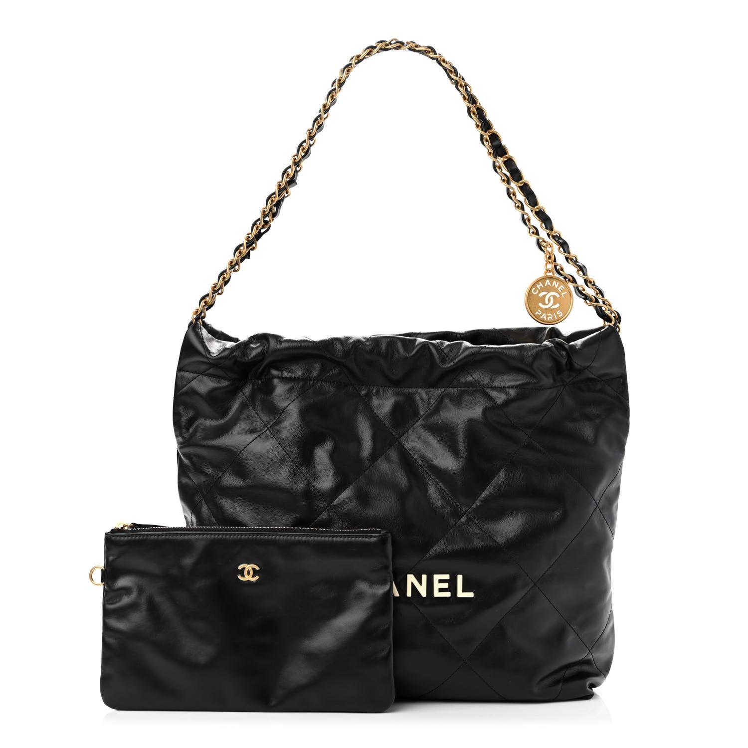 Chanel Calfskin Quilted Small Chanel 22 Black 1 of 11