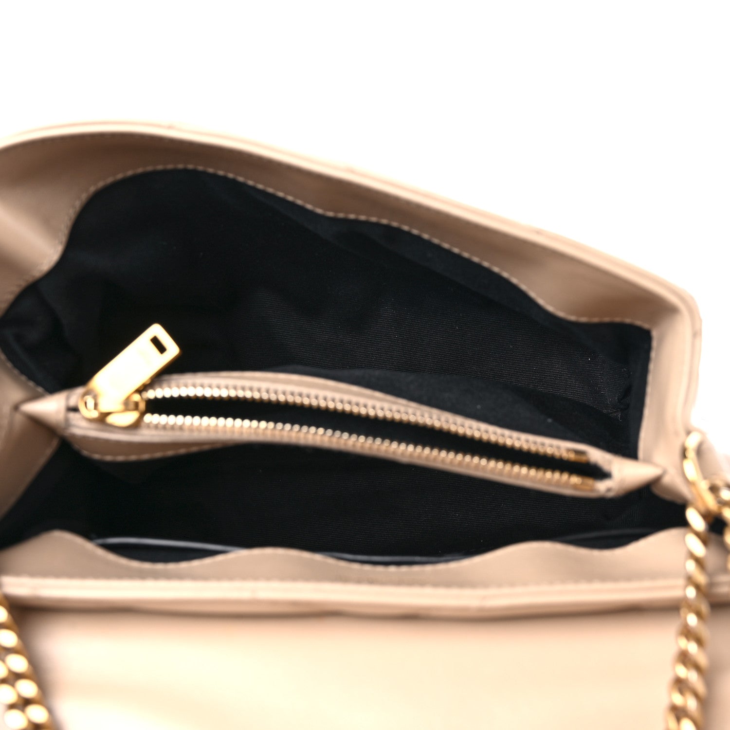 Saint Laurent Calfskin Y Quilted Monogram Small Loulou Chain Satchel Dark Beige 5 of 16