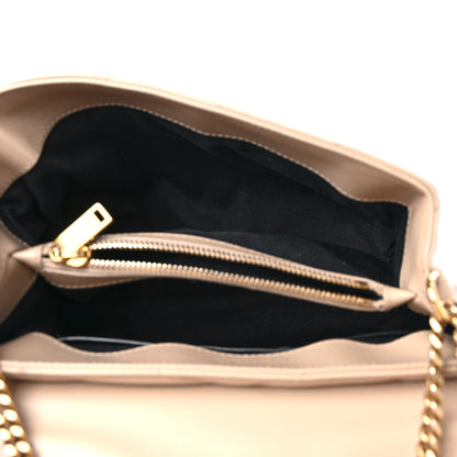 Saint Laurent Calfskin Y Quilted Monogram Small Loulou Chain Satchel Dark Beige 5 of 16
