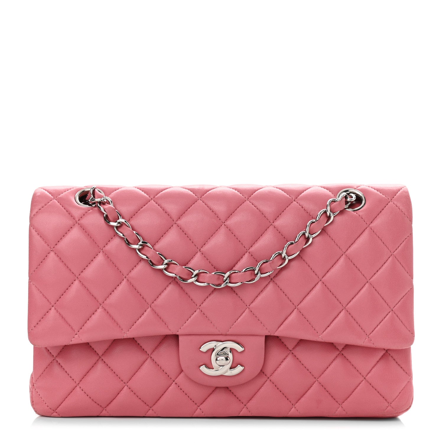 Chanel Lambskin Quilted Medium Double Flap Pink 1 of 11