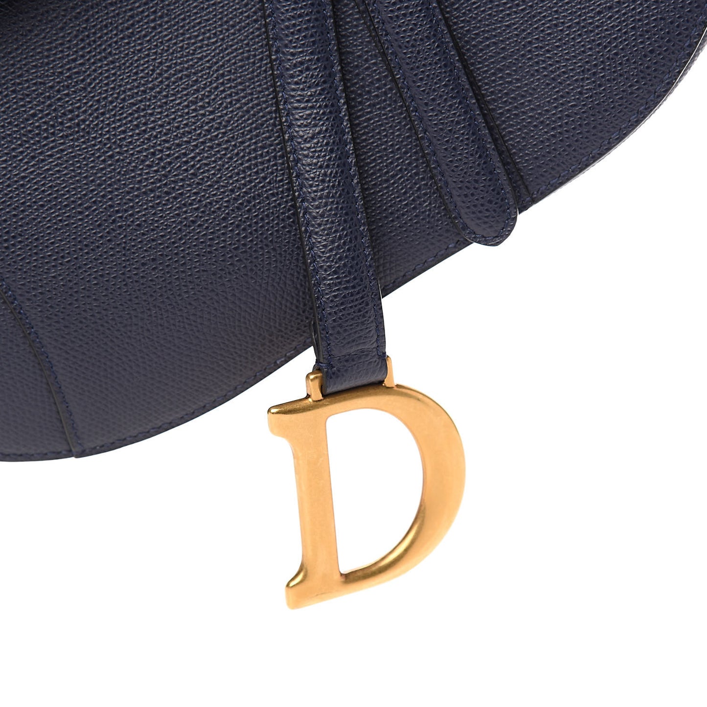 Grained Calfskin Saddle Bag Navy