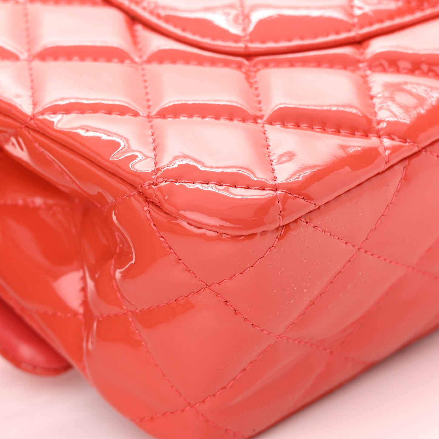 Patent Quilted Medium Double Flap Pink