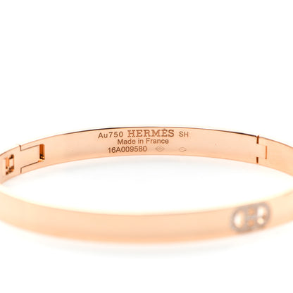 Hermes 18K Rose Gold Diamond PM H D'Ancre Bracelet SH 4 of 5