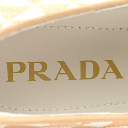 Prada Jacquard Trianglolo Symbole Embroidered Metal Triangle Logo Slip On Sneakers 37 Corda Talco 6 of 7