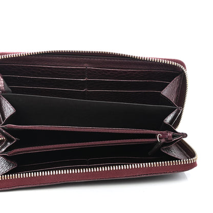 Gucci Metallic Cellarius Calfskin Soho Zip Around Wallet Classic Burgundy 4 of 4