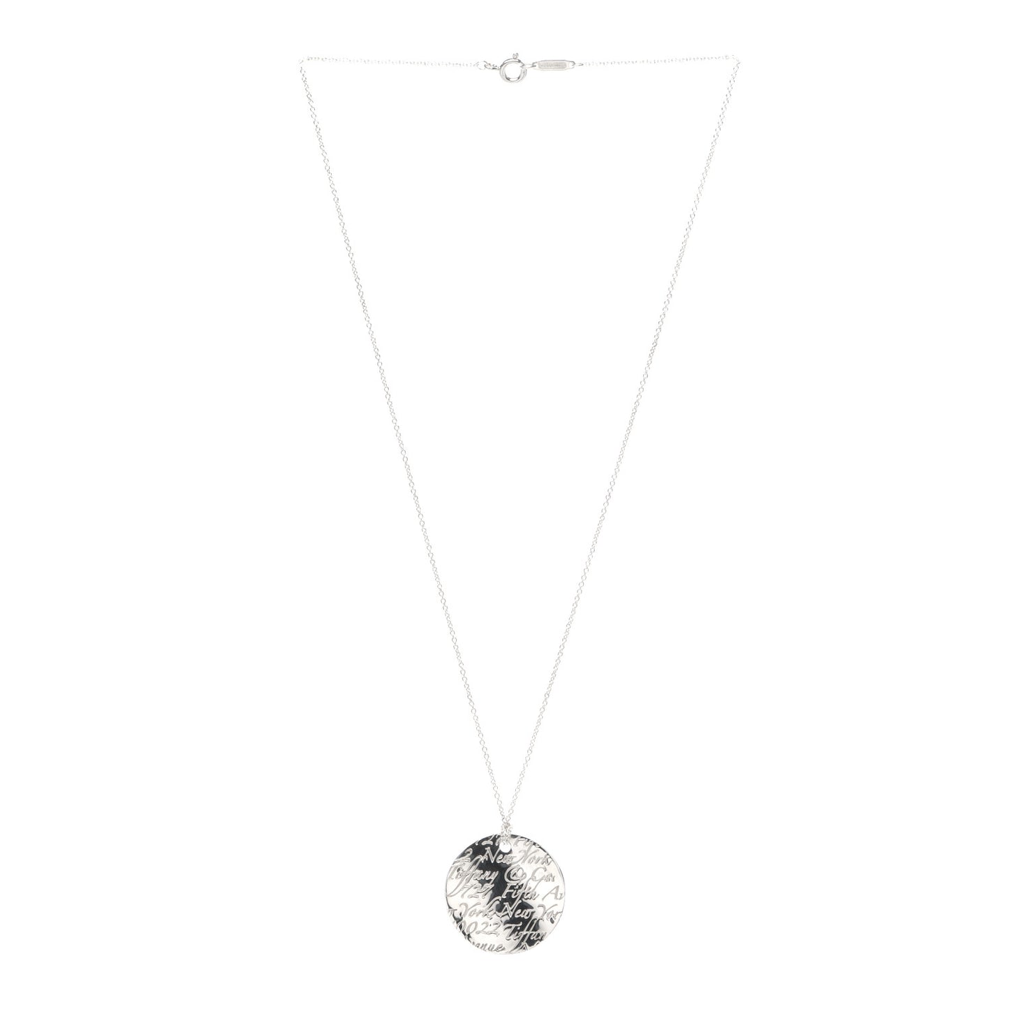 Sterling Silver Notes Round Pendant Necklace