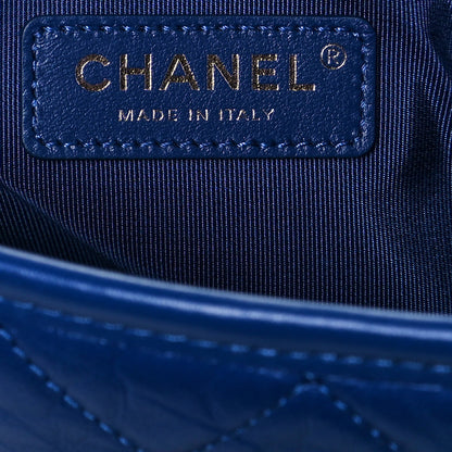 Chanel Aged Smooth Calfskin Quilted Medium Gabrielle Logo Hobo Blue 6 of 13