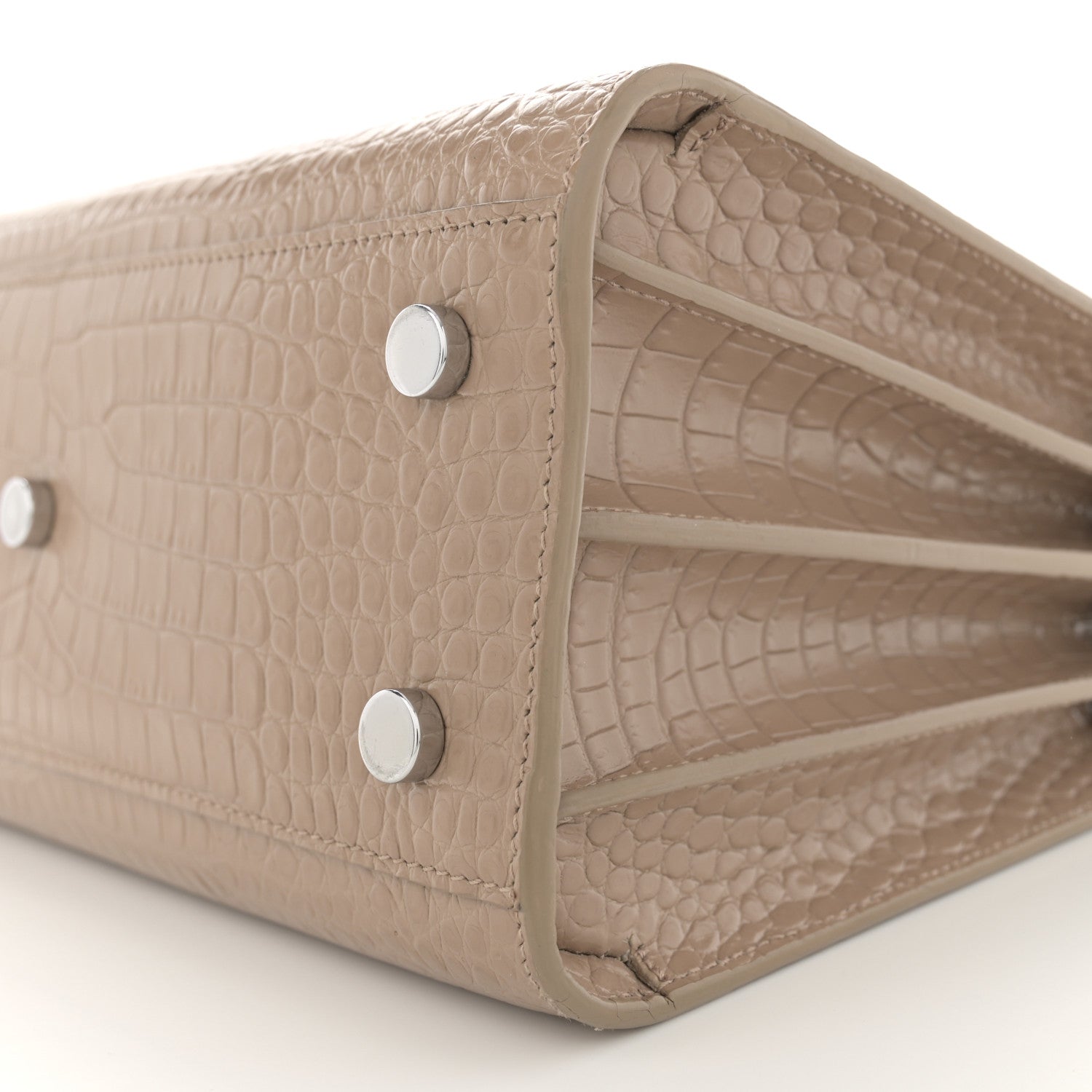 Saint Laurent Calfskin Crocodile Embossed Baby Sac De Jour Brown 10 of 13