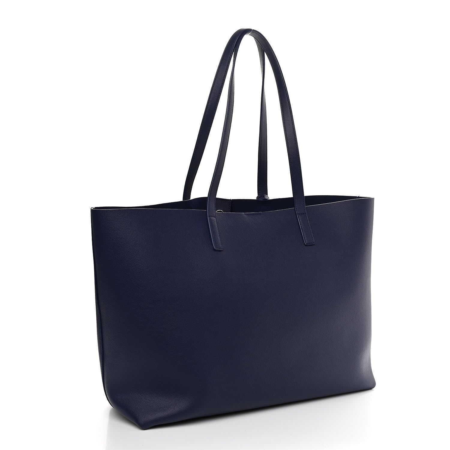 Saint Laurent Calfskin Large Shopping Tote Navy 4 of 11