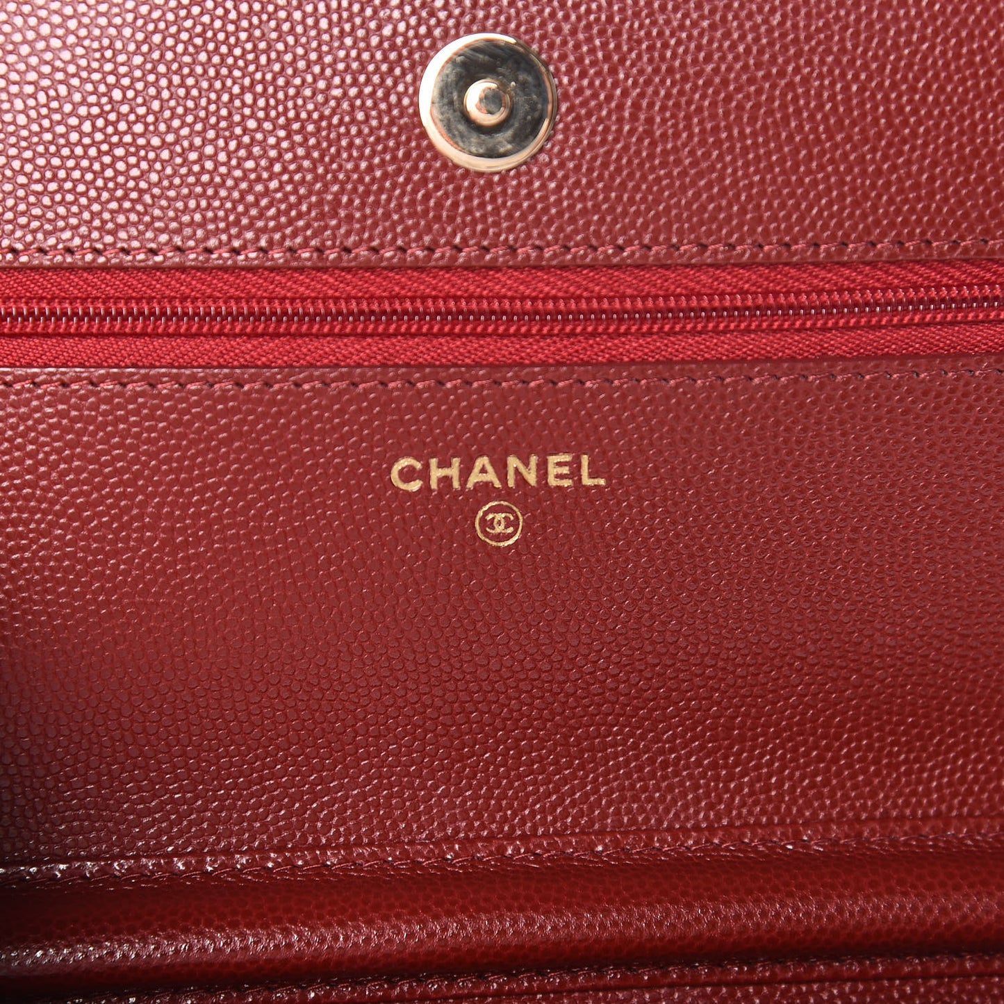 Caviar Quilted Wallet On Chain WOC Dark Red