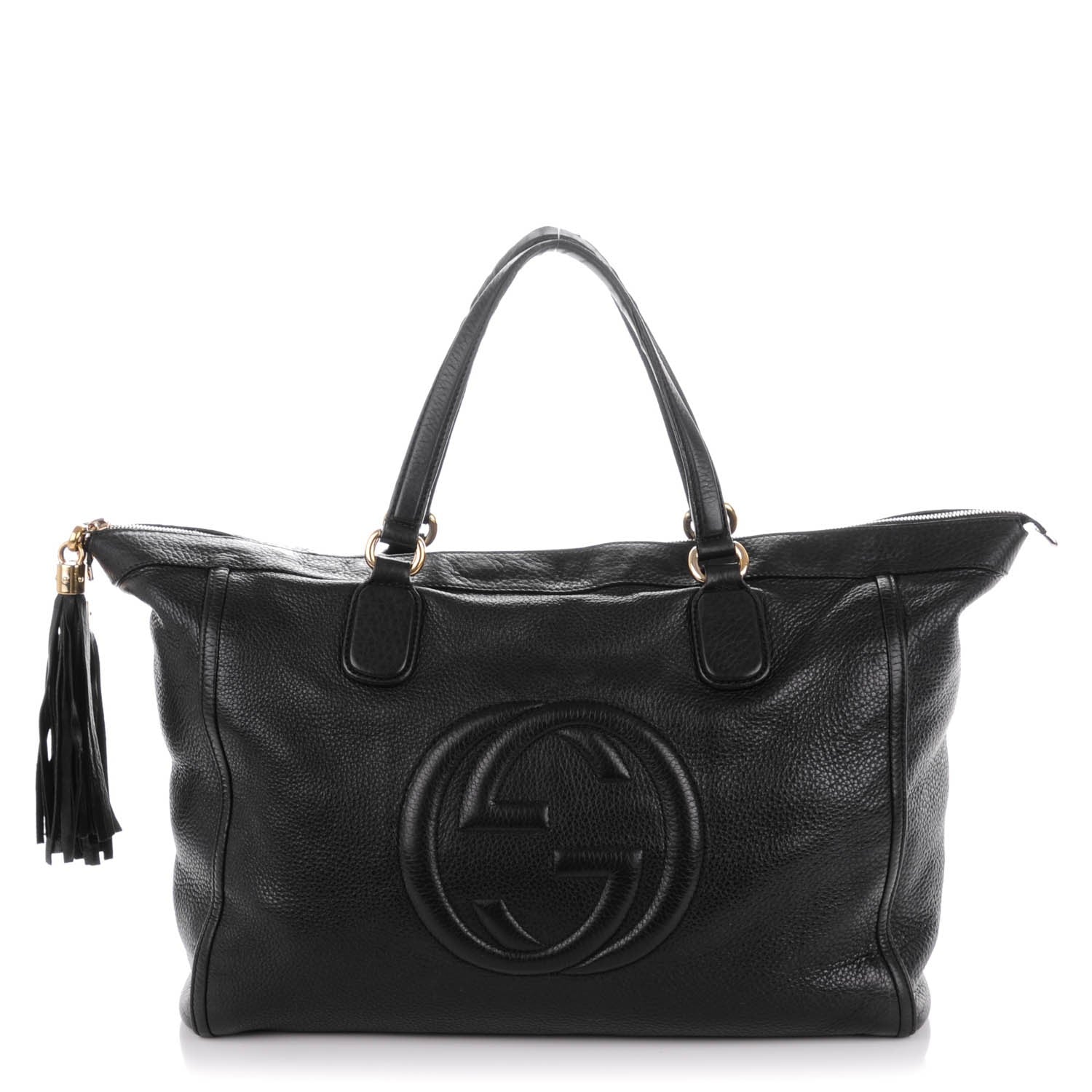 Gucci Pebbled Calfskin Large Soho Top Handle Bag Black 1 of 9