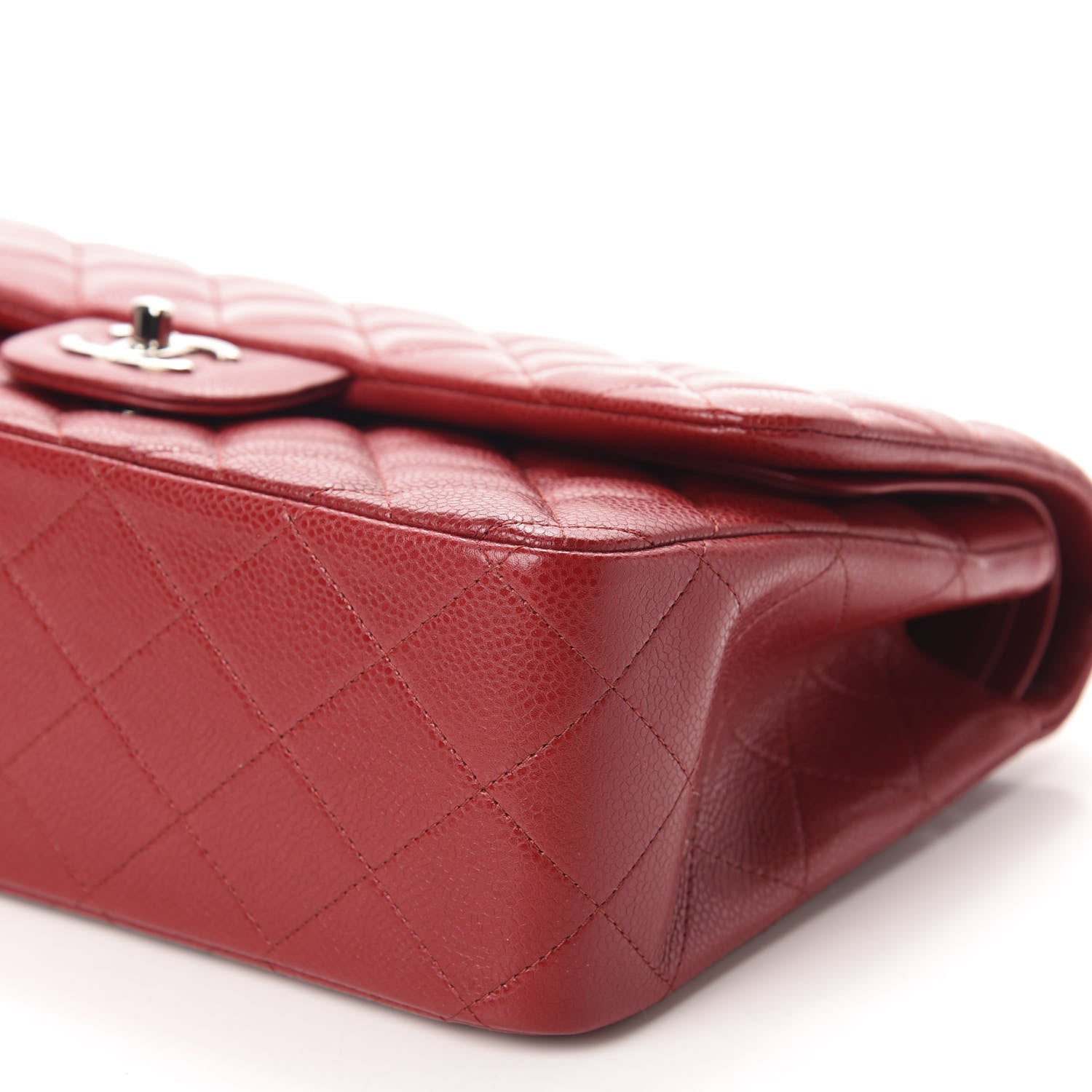 Chanel Caviar Quilted Jumbo Double Flap Red 7 of 10