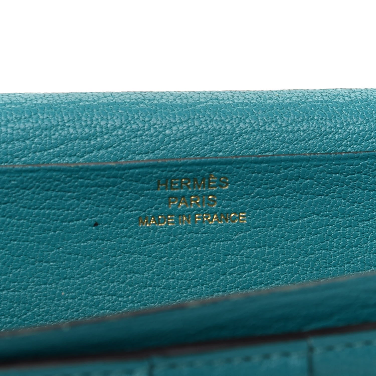 Hermes Chevre Mysore Bearn Gusset Wallet Bleu Paon 6 of 6