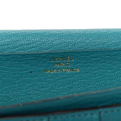 Hermes Chevre Mysore Bearn Gusset Wallet Bleu Paon 6 of 6