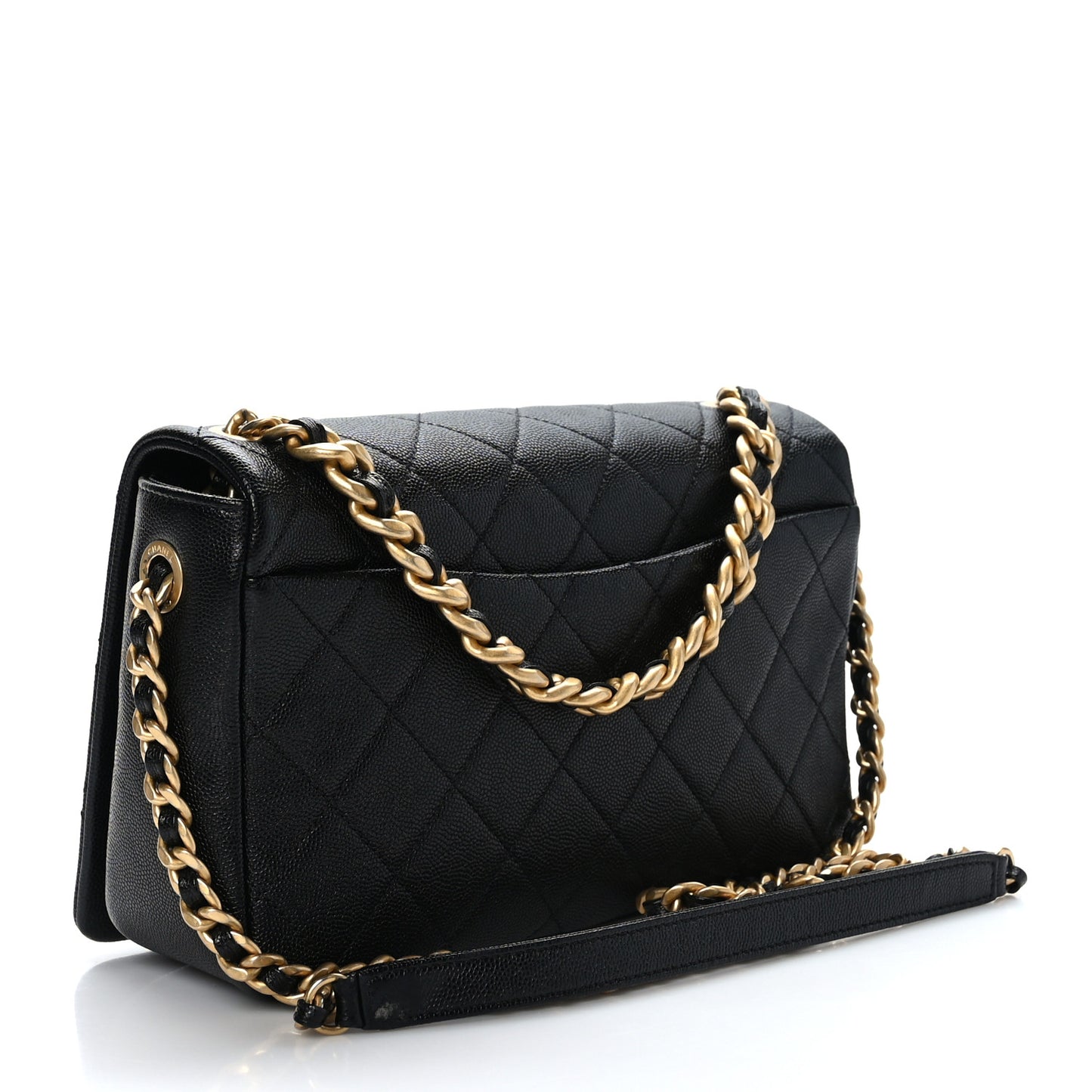 Caviar Quilted Medium Fashion Therapy Flap Bag Black