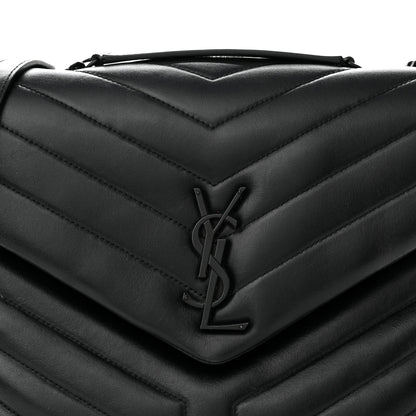 Saint Laurent Calfskin Y Quilted Monogram Monochrome Medium Loulou Chain Satchel Black 8 of 13