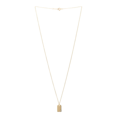 Tiffany 18K Yellow Gold Diamond Mini Tag Pendant Necklace 3 of 5