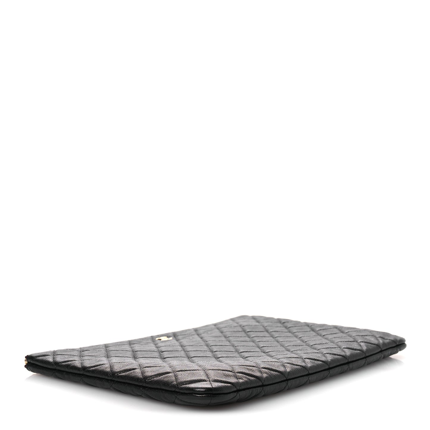 Caviar Quilted Large Cosmetic Case Black