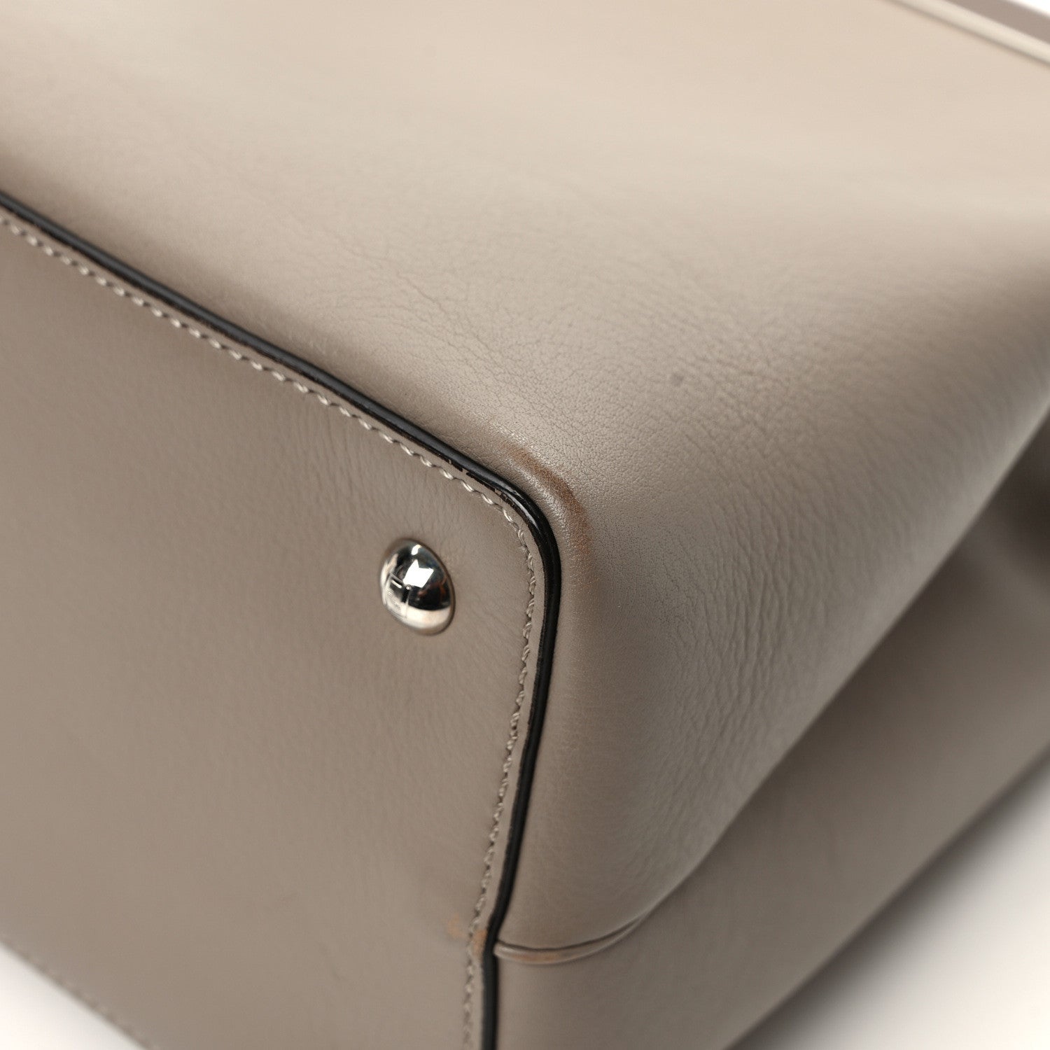 Fendi Vitello Dolce Century Petite 2Jours Tote Tortora Carbone 9 of 9
