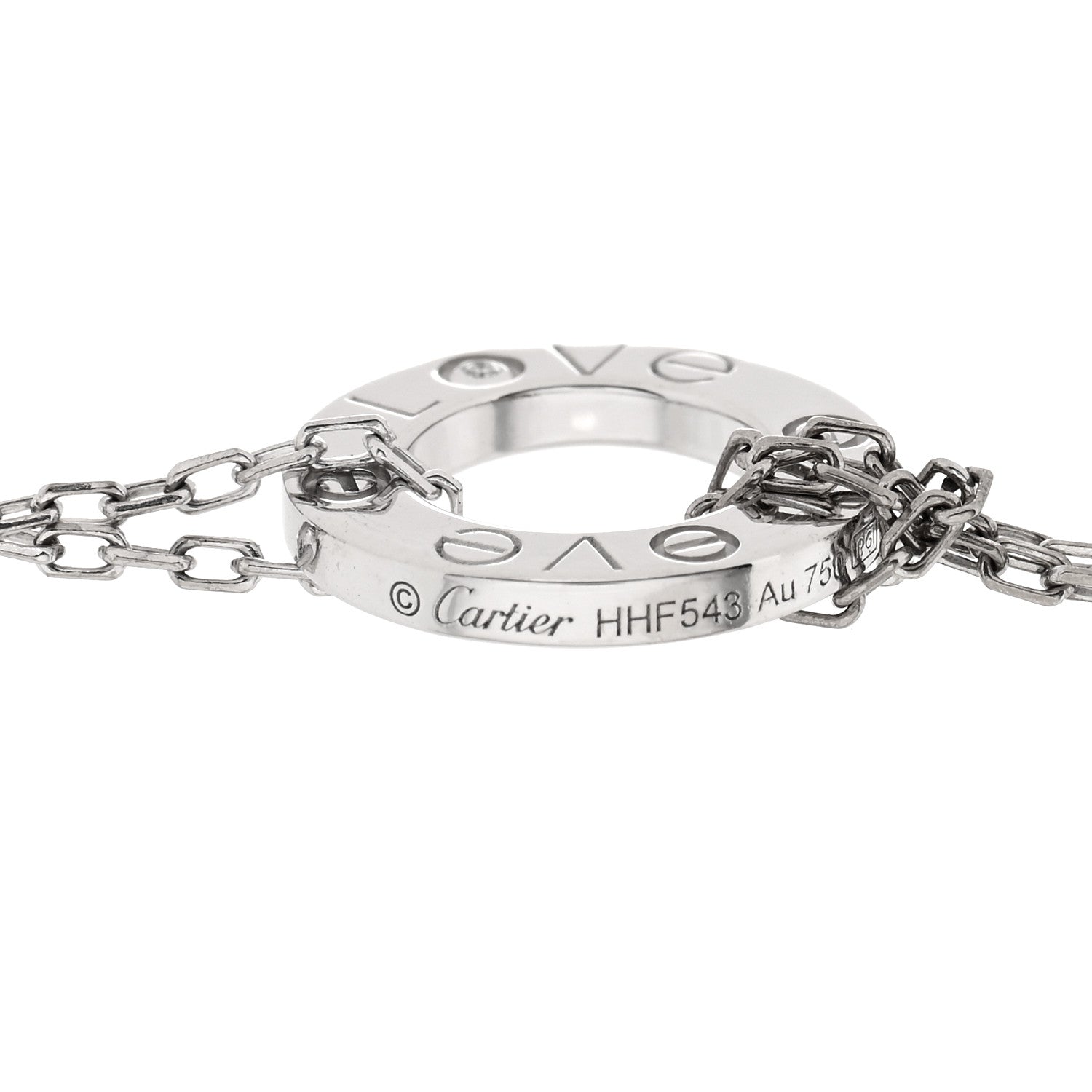 Cartier 18K White Gold Diamond LOVE Bracelet 3 of 4