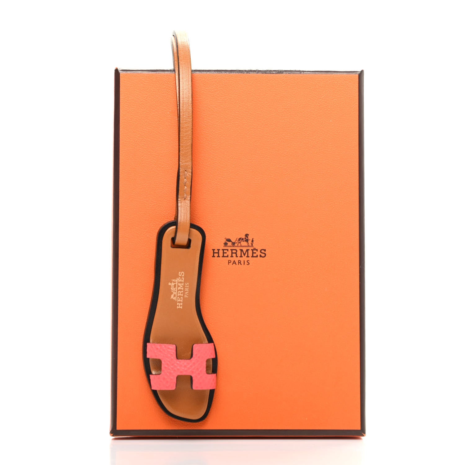 Hermes Epsom Butler Calfskin Hunter Oran Nano Bag Charm Rose Texas 4 of 4