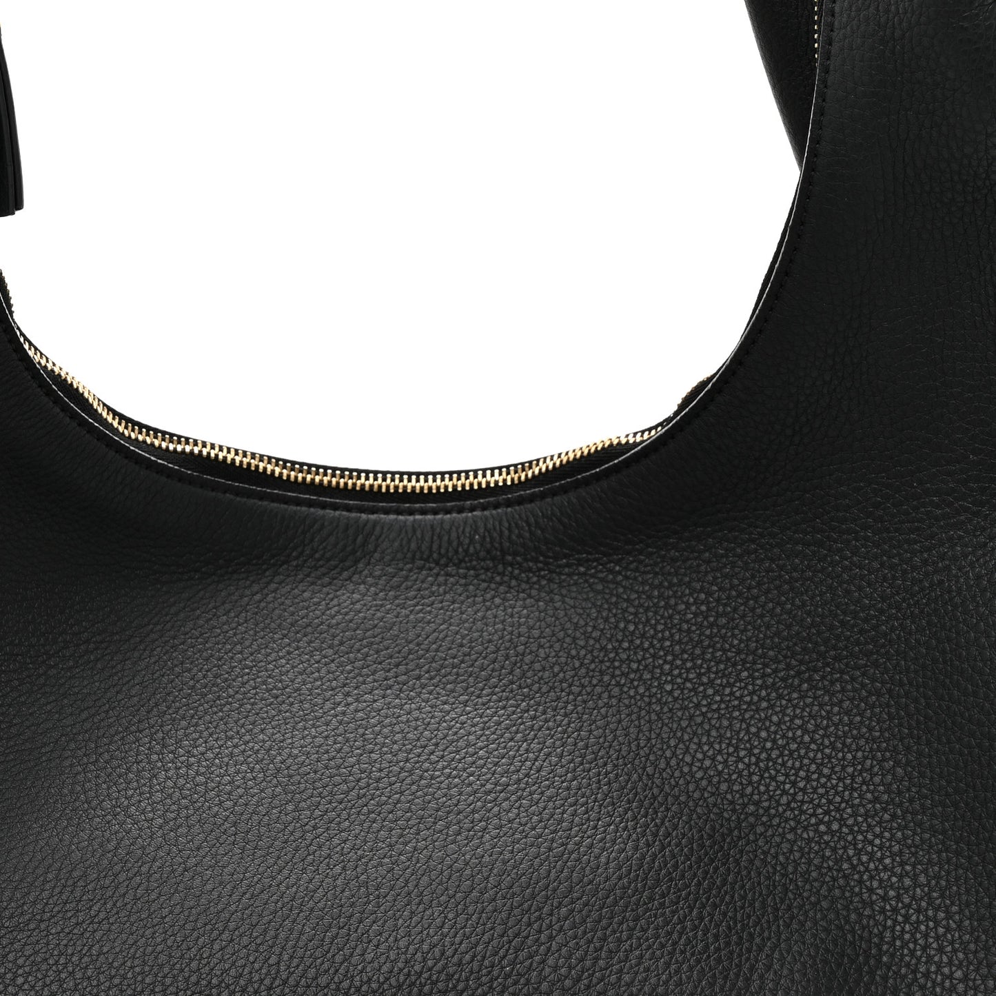 Grained Calfskin Medium Everyday Shoulder Bag Black