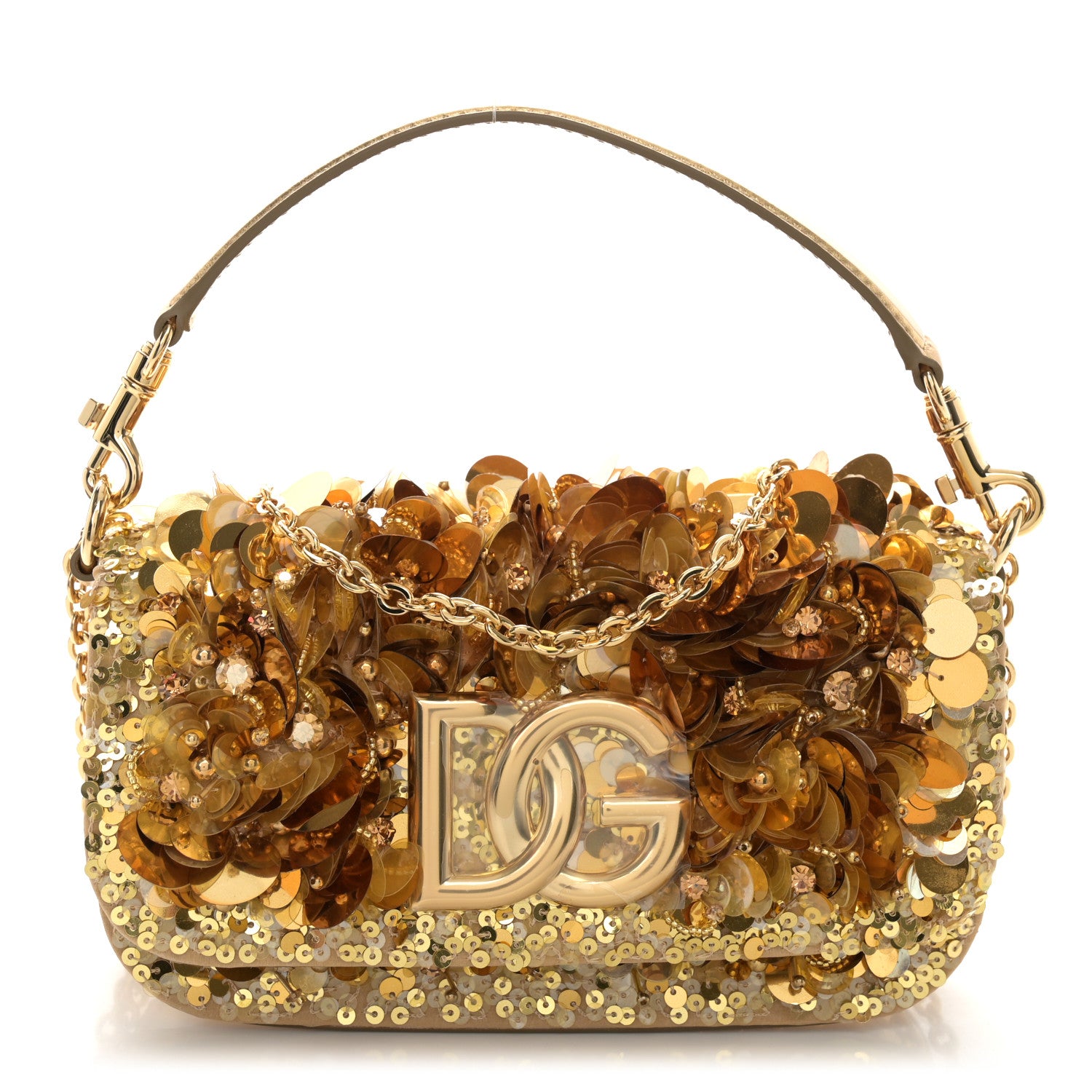 Dolce & Gabbana Sequin DG Shoulder Bag Oro 1 of 9