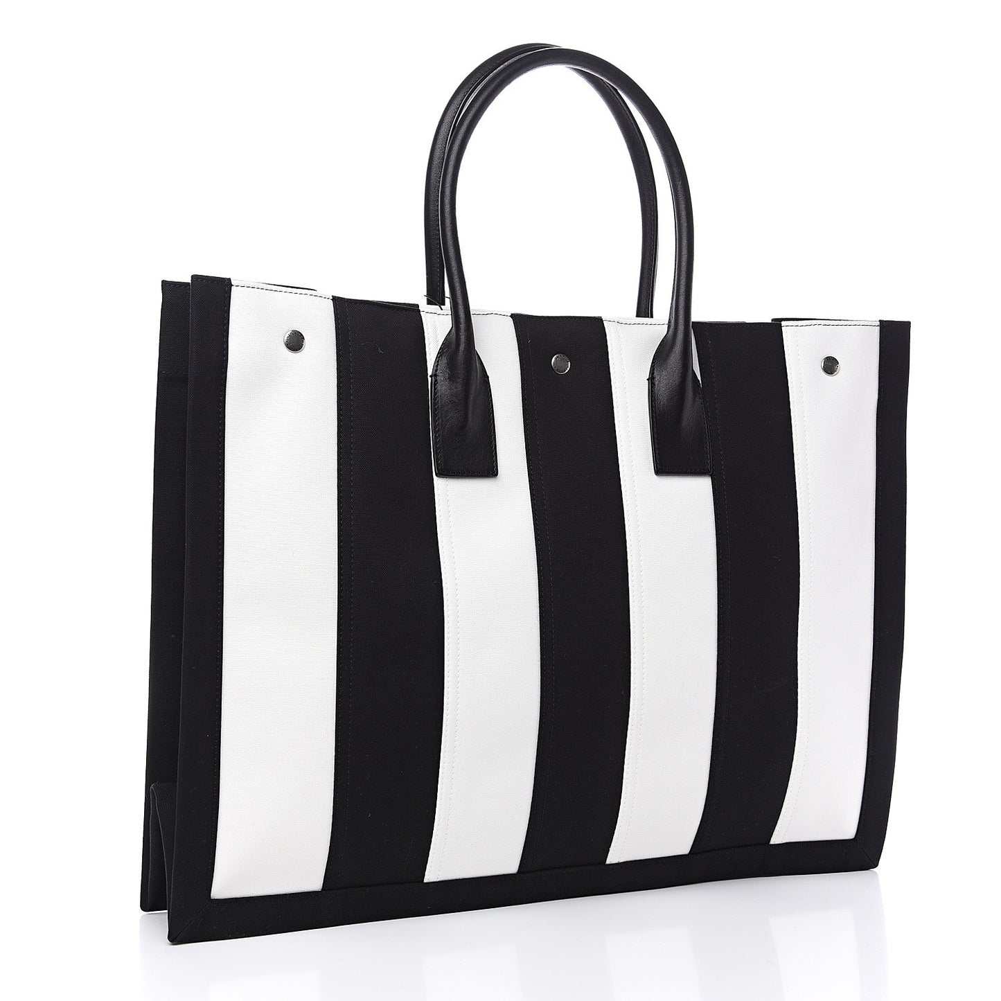 Canvas Noe Striped Tote Black White