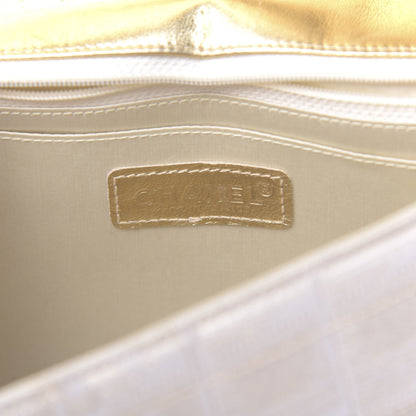 Chanel Metallic Nylon Medium Travel Flap Light Beige 6 of 16