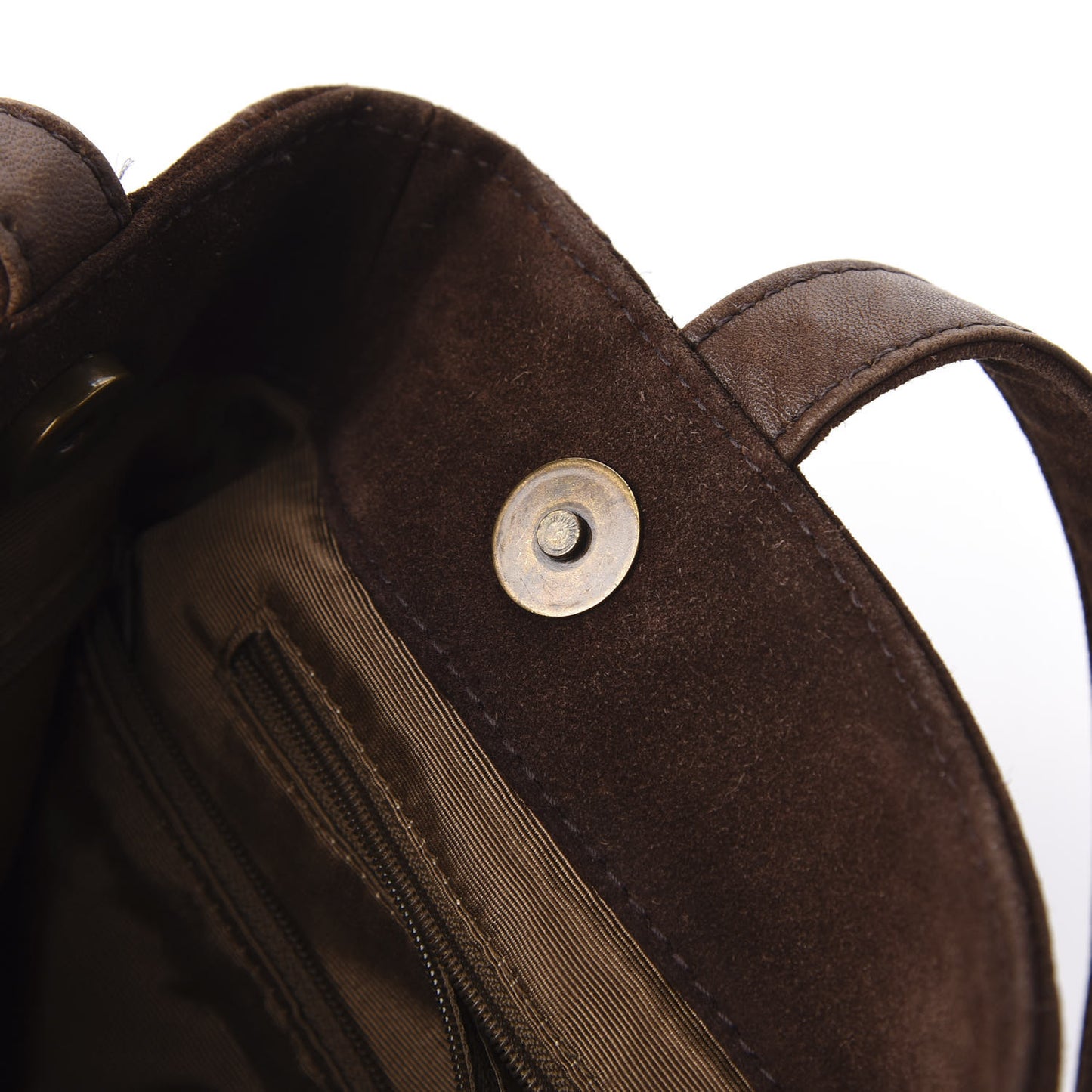 Suede CC Shoulder Bag Brown