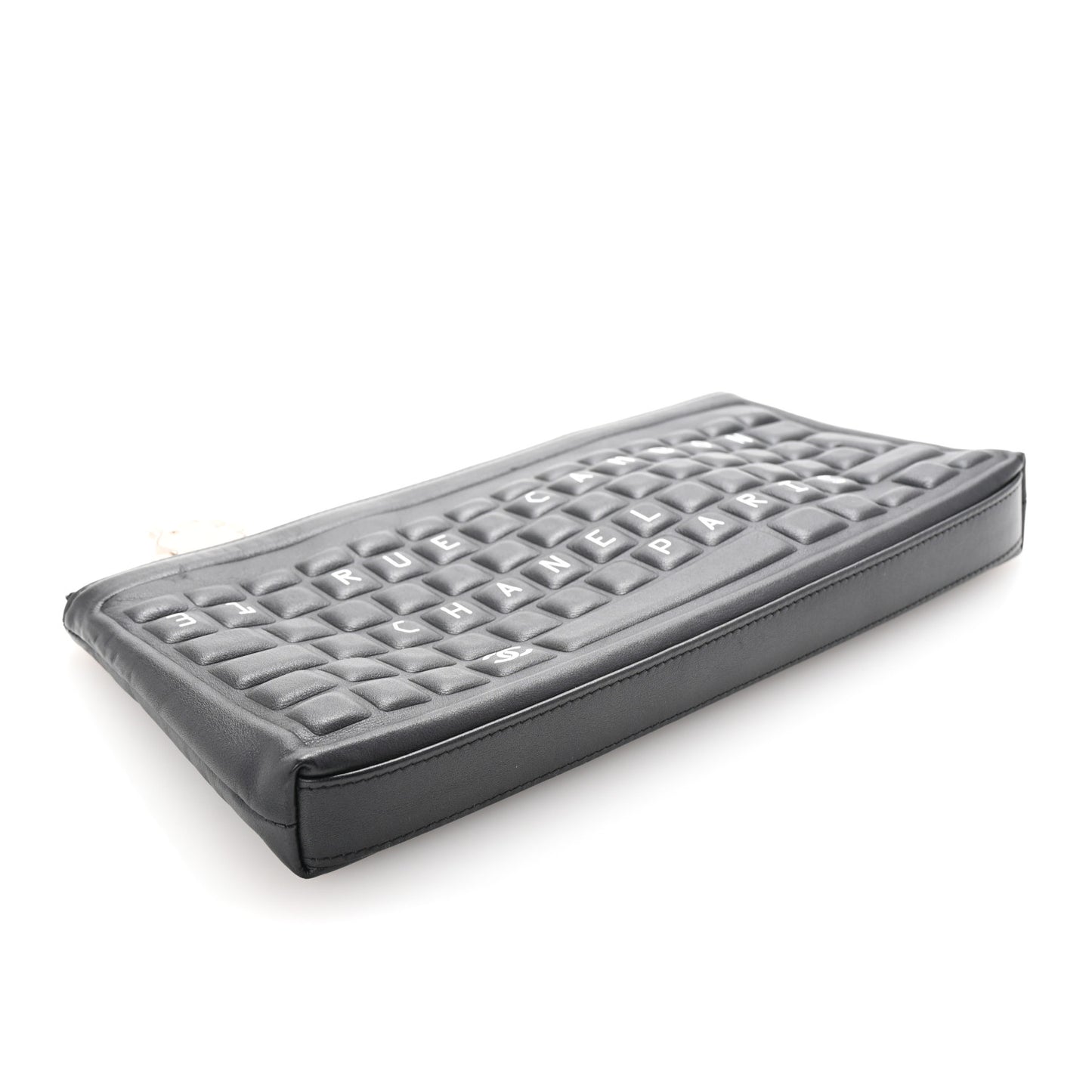 Metallic Calfskin Keyboard Pouch Black