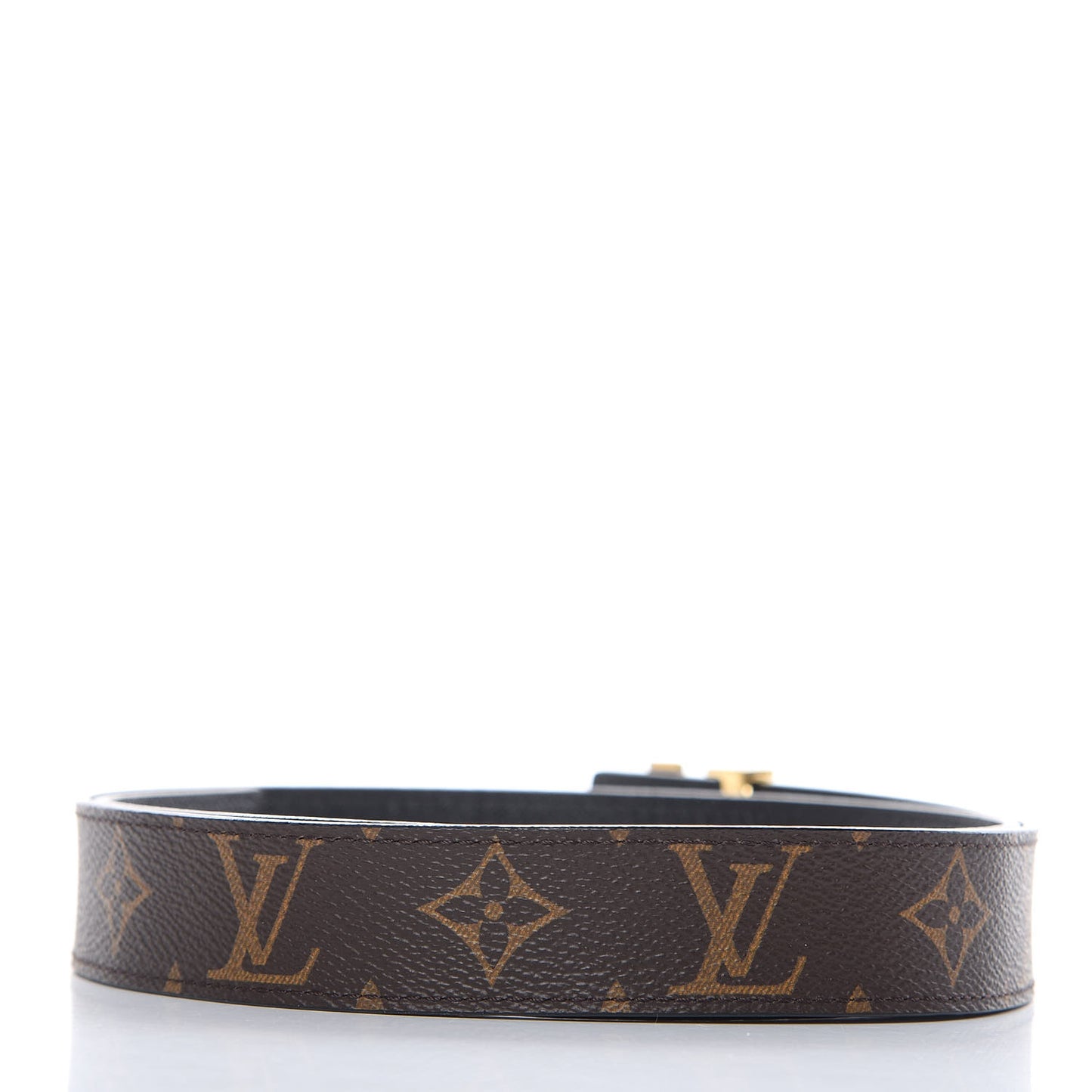Calfskin Monogram 30mm LV Initiales Reversible Belt 85 34 Black