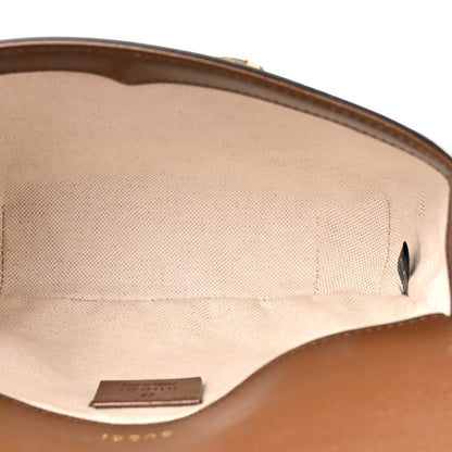 Gucci GG Supreme Monogram Azalea Calfskin Web Mini Horsebit 1955 Shoulder Bag Beige Ebony Brown Sugar 4 of 11