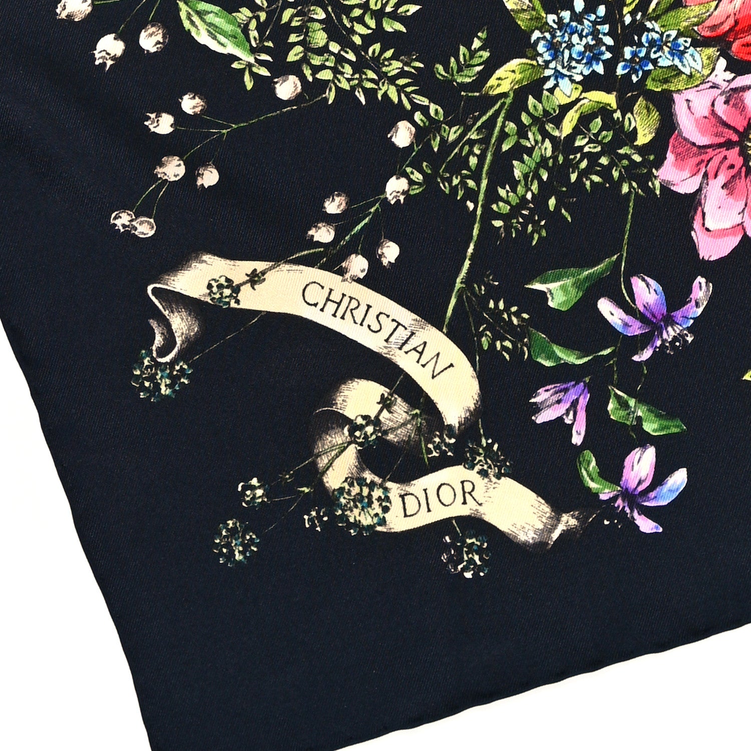 Christian Dior Silk D Constellation 90 Square Scarf Navy Blue Multicolor 2 of 3