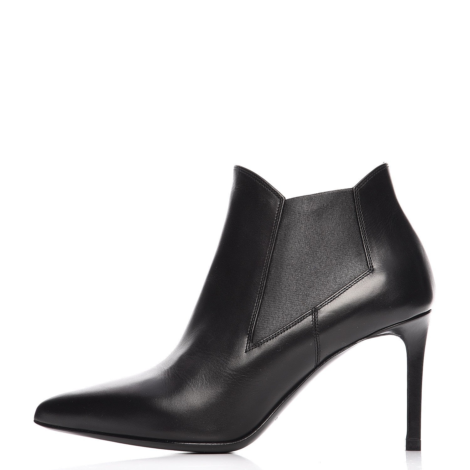 Saint Laurent Calfskin Classic Paris Ela 80 Ankle Boots 35.5 Black 1 of 10