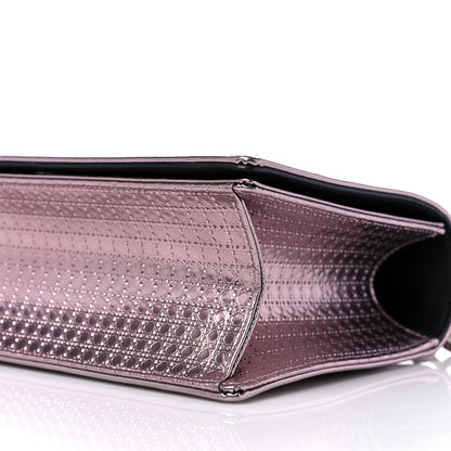 Christian Dior Metallic Patent Micro-Cannage Medium Diorama Flap Bag Pink 9 of 12