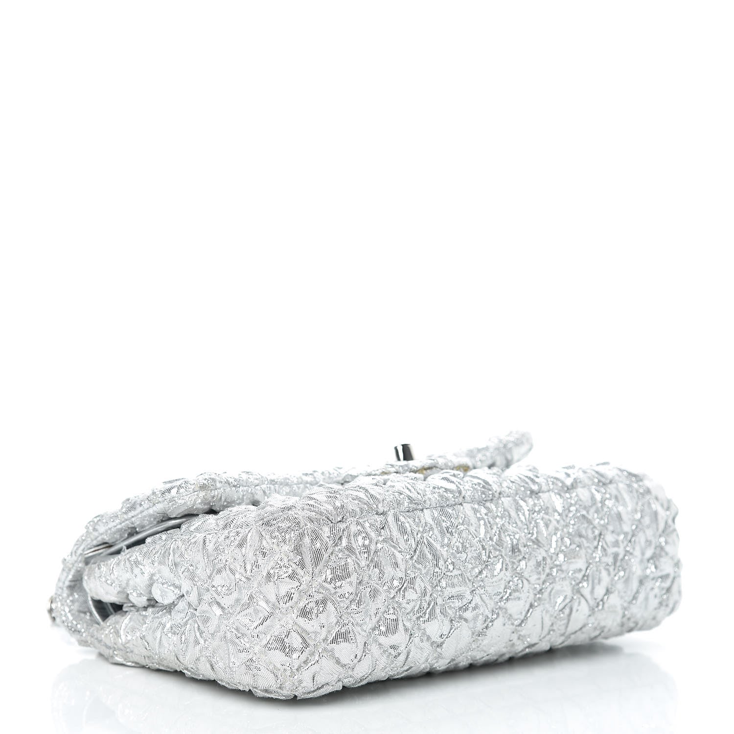 Chanel Metallic Lame Quilted Small Double Flap Silver 4 of 15