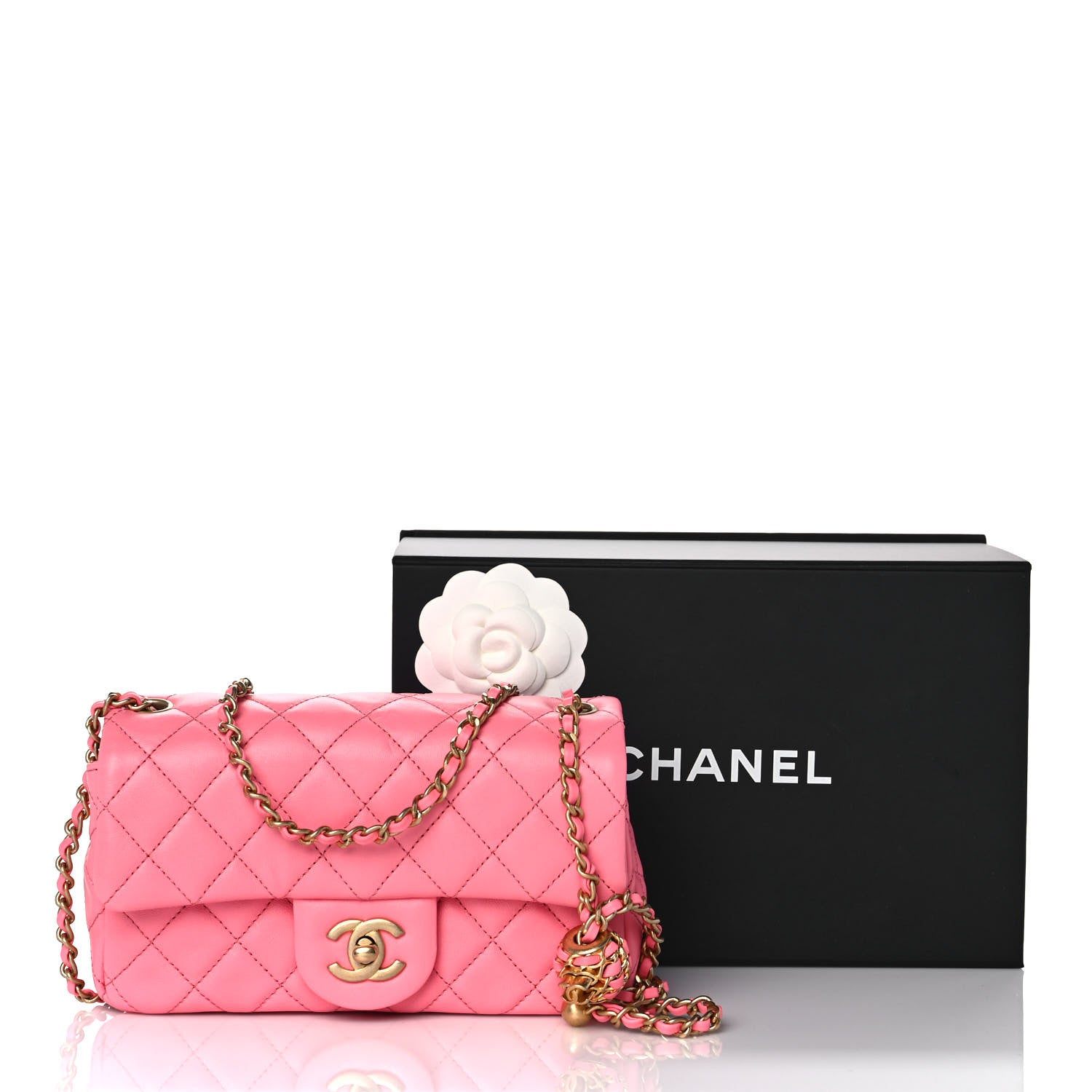 Chanel Lambskin Quilted Mini Rectangular Pearl Crush Flap Pink 11 of 11