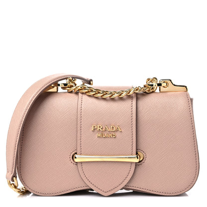 Prada Saffiano Lux Sidonie Small Chain Crossbody Bag Cipria 1 of 8