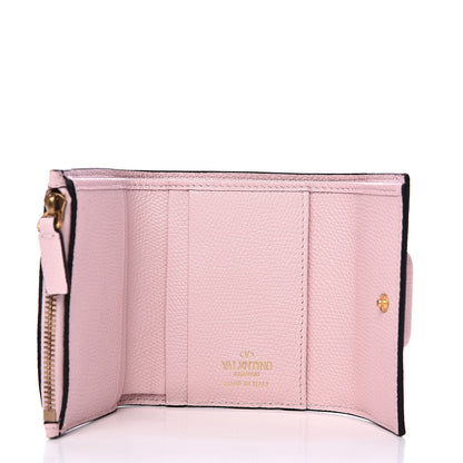 Valentino Garavani Grainy Calfskin VSling Compact Wallet Water Rose 5 of 8