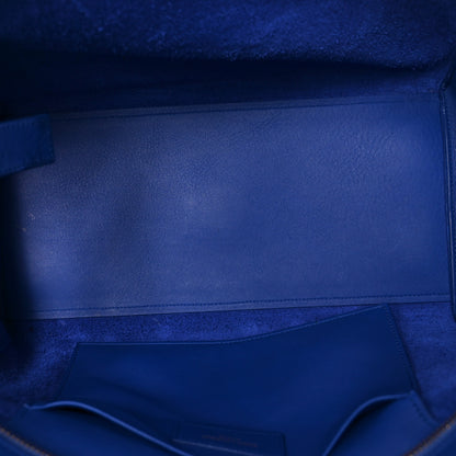 Saint Laurent Calfskin Suede Small Monogram Downtown Cabas Blue Majorelle 6 of 10