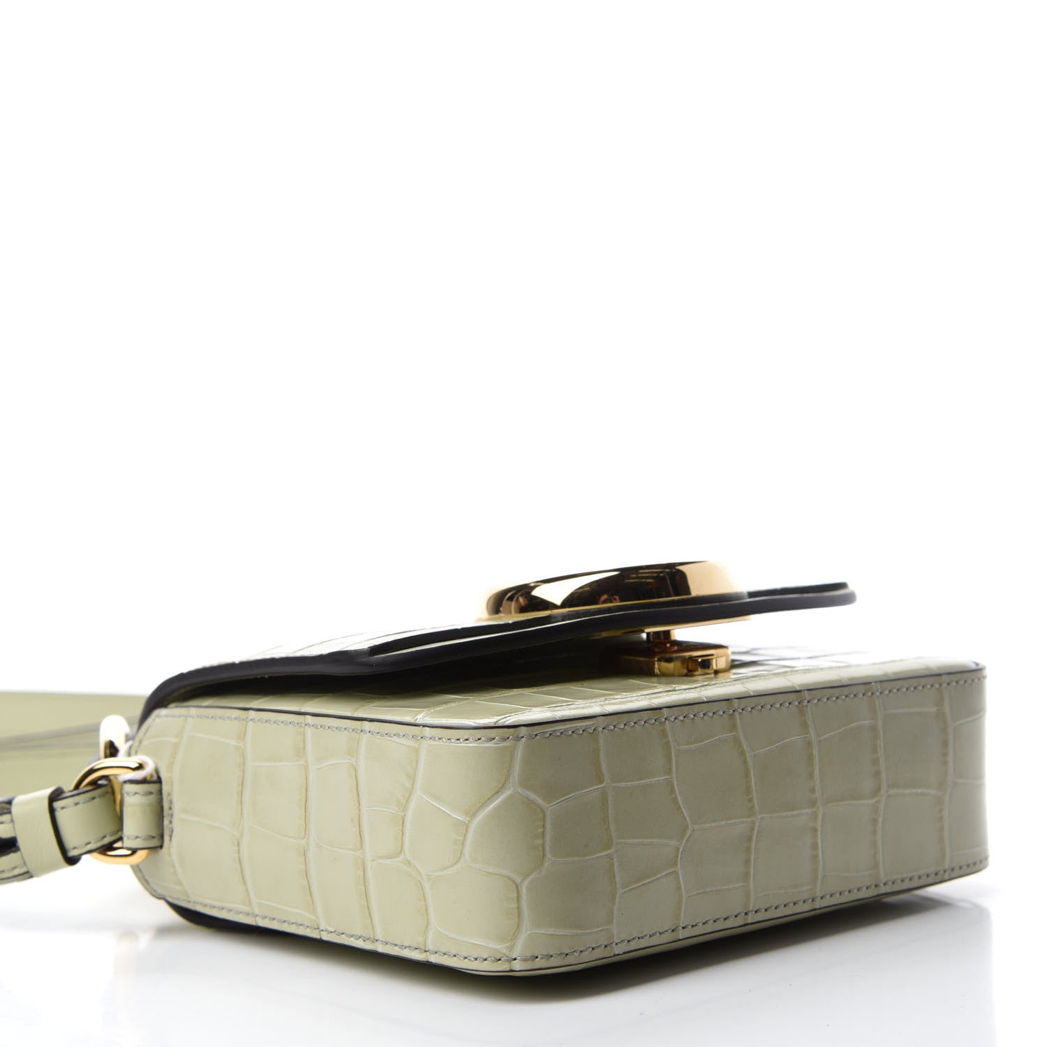 Chloe Calfskin Crocodile Embossed Mini C Double Carry Light Eucalyptus 4 of 9