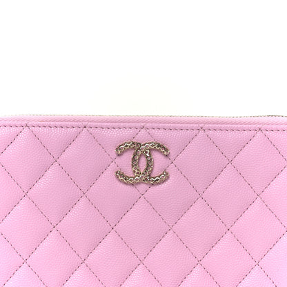 Chanel Caviar Quilted Perforated CC Long Zipped Wallet Pink 9 of 10