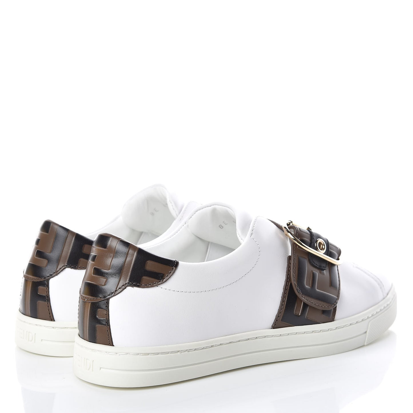 Vitello FF Embossed Womens Slip On Sneakers 36.5 Ultra White Maya Black