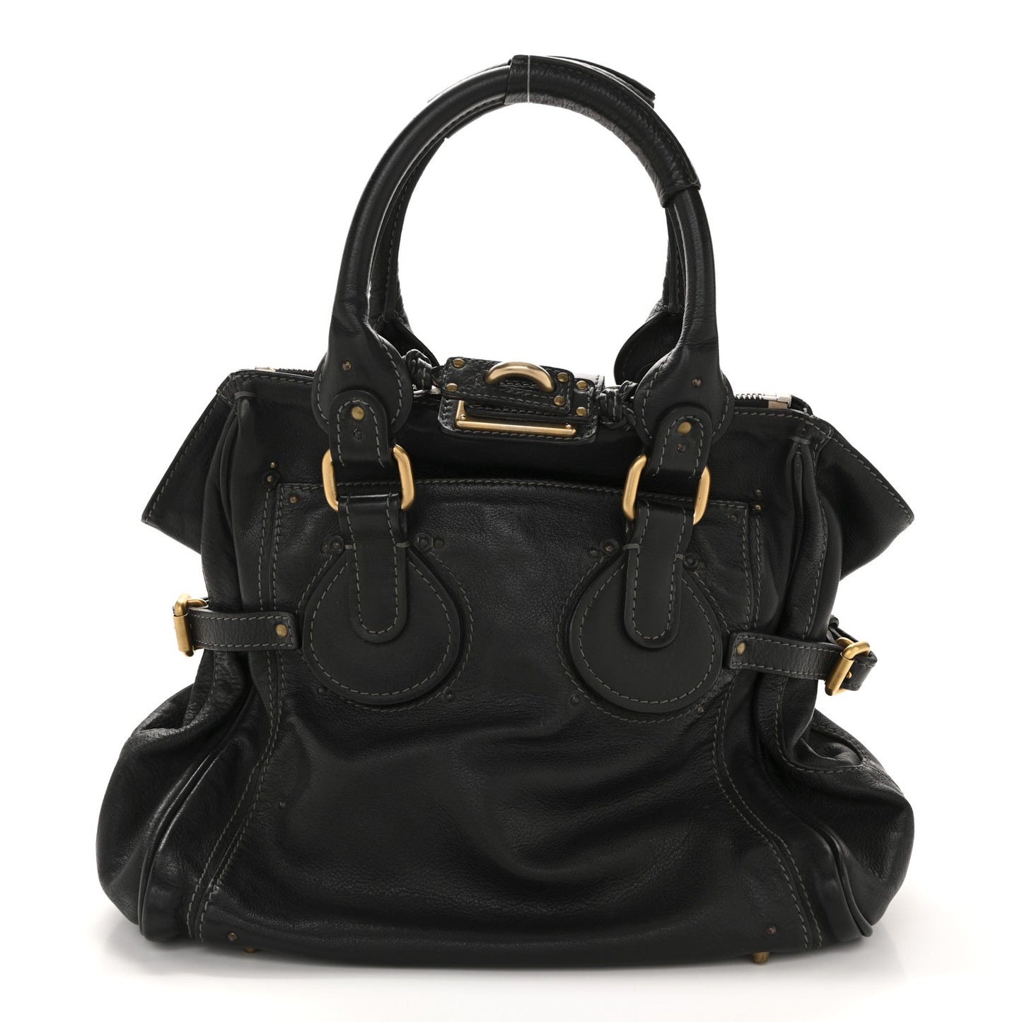Grained Calfskin Paddington Tote Black