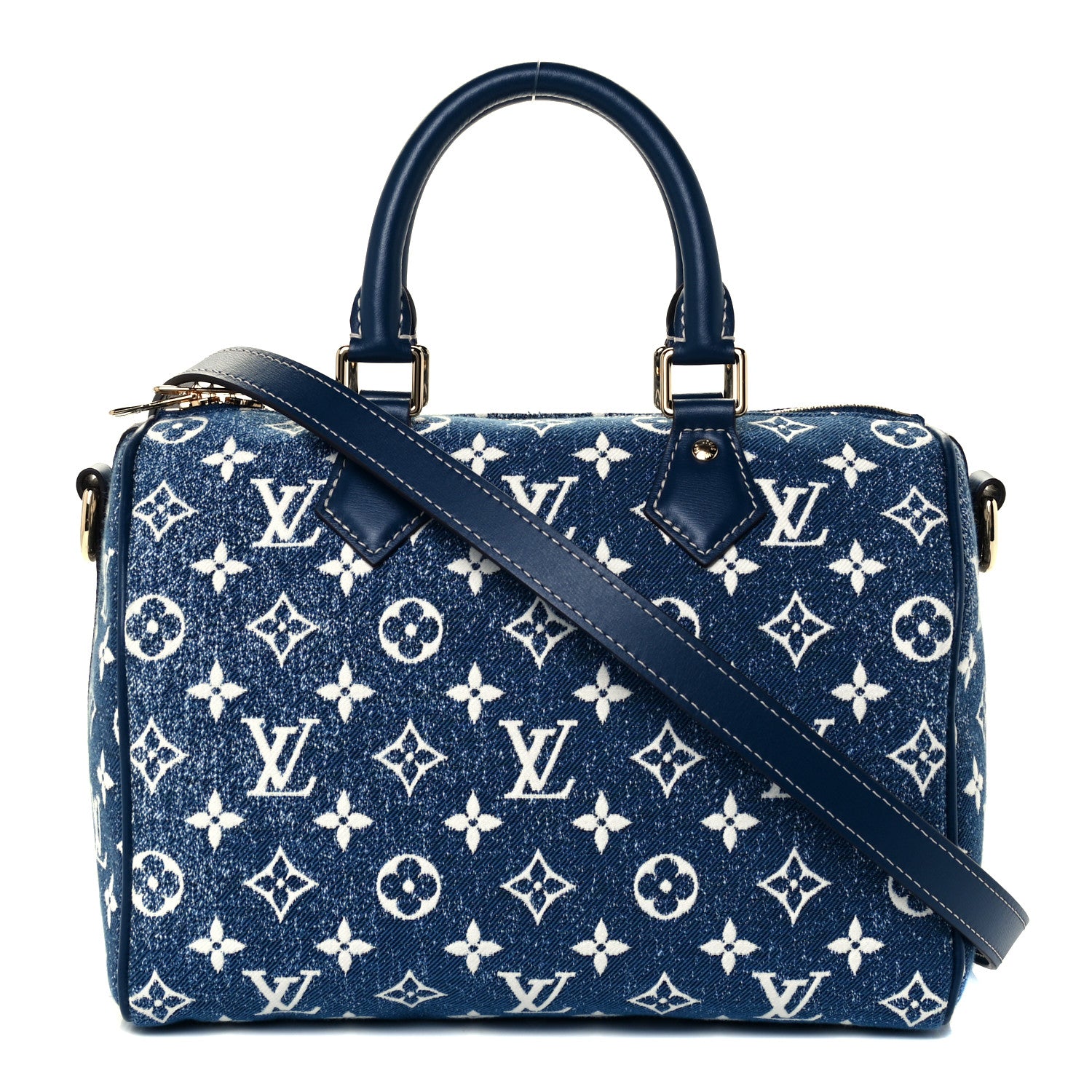 Louis Vuitton Monogram Jacquard Denim Speedy Bandouliere 25 Bleu 1 of 10