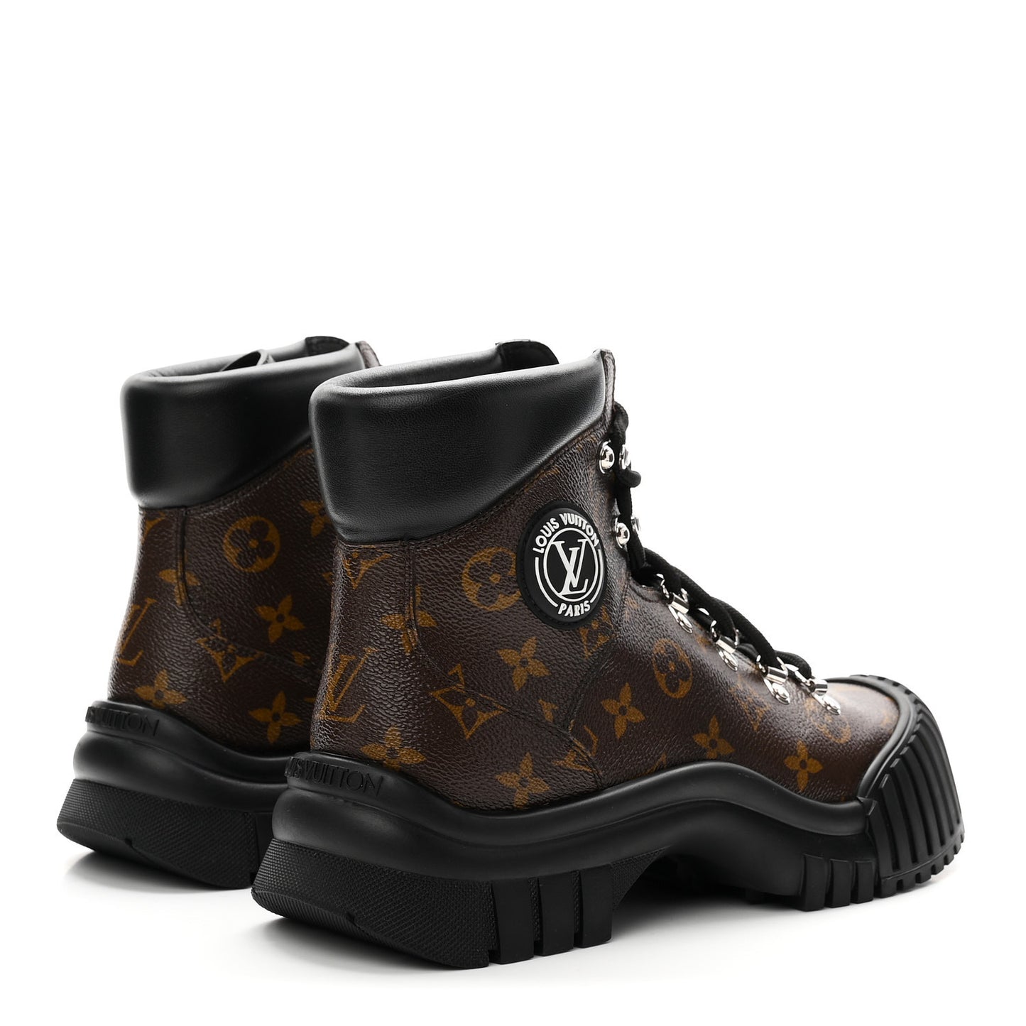Calfskin Patent Monogram Ruby Flat Ranger Boots 39.5 Black