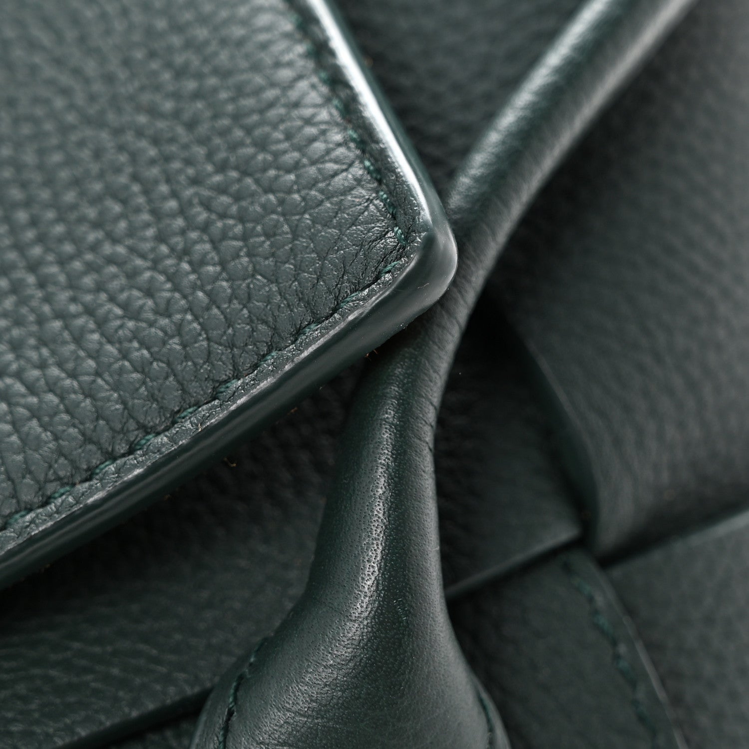 Bottega Veneta Grained Calfskin Maxi Intrecciato Small Arco Pine Green 12 of 12